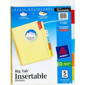 Avery Big Tab Insertable Dividers