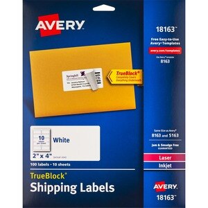 Avery - Etiquetas postales, 2 x 4", White