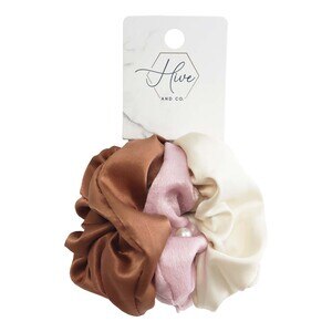 Hive and Co. Fabric Scrunchie Set, 3CT