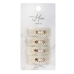 Hive And Co. Faux Pearl Snap Hair Clips, 4 Ct , CVS