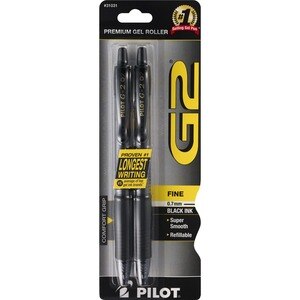 Bold, 12 ct. Pilot G2 Retractable Premium Gel Ink Pens Black