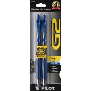 Pilot Retractable Gel Ink Rolling Ball Pen, Blue Ink, 2 Ct , CVS