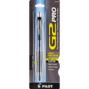 Pilot - Bolígrafo retráctil de punta de bola giratoria con tinta en gel, Black