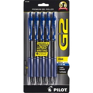 G2 - Bolígrafos premium de punta fina, tinta de gel, azul