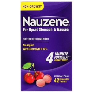 Nauzene Upset Stomach And Nausea Relief Chewable Tablets, Wild Cherry, 42 Ct , CVS