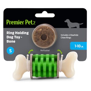Premier Pet Ring Holding Dog Toy Bone, Small, 1-10 lb Dog