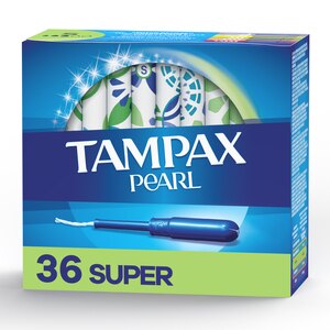 Tampax Pearl Tampons with LeakGuard Braid, Unscented, Super