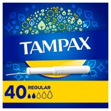 Tampax Cardboard Tampons, Unscented, Regular, 40 CT, thumbnail image 1 of 9