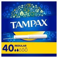 Tampax Cardboard Tampons, Unscented, Regular, 40 CT