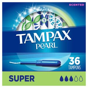  Tampax Pearl Tampons Super Absorbency with LeakGuard Braid, Scented 