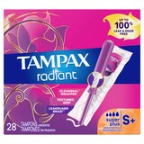 Tampax Radiant Plastic Tampons, Unscented, Super Plus, thumbnail image 1 of 10