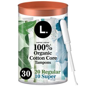 L. Organic Cotton Regular & Super Tampons, 30 CT