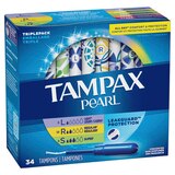 Tampax Pearl Tampons with LeakGuard Braid, Unscented, Light/Regular/Super, thumbnail image 3 of 9
