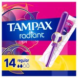 Tampax Radiant Plastic Tampons, Unscented, Regular, thumbnail image 1 of 9