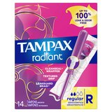 Tampax Radiant Plastic Tampons, Unscented, Regular, thumbnail image 2 of 9