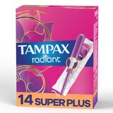 Tampax Radiant Plastic Tampons, Unscented, Super Plus, thumbnail image 1 of 9
