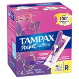 Tampax Pocket Radiant Compact Tampons, Unscented, Regular, thumbnail image 4 of 9