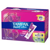 Tampax Pocket Radiant Compact Tampons Duo Pack Regular/Super Absorbency, Unscented, 28 Count, thumbnail image 3 of 9