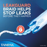 Tampax Pearl Tampons with LeakGuard Braid, Unscented, Light/Regular/Super, thumbnail image 2 of 7