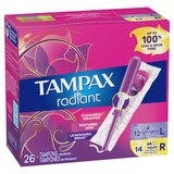 Tampax Radiant Tampons Duo Pack, Unscented, Light/Regular, 26 CT, thumbnail image 4 of 9
