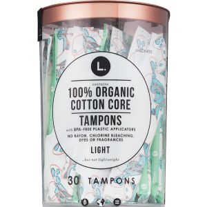 L. Organic Cotton Tampons DuoPack - Regular/Super Absorbency, 30 Ct