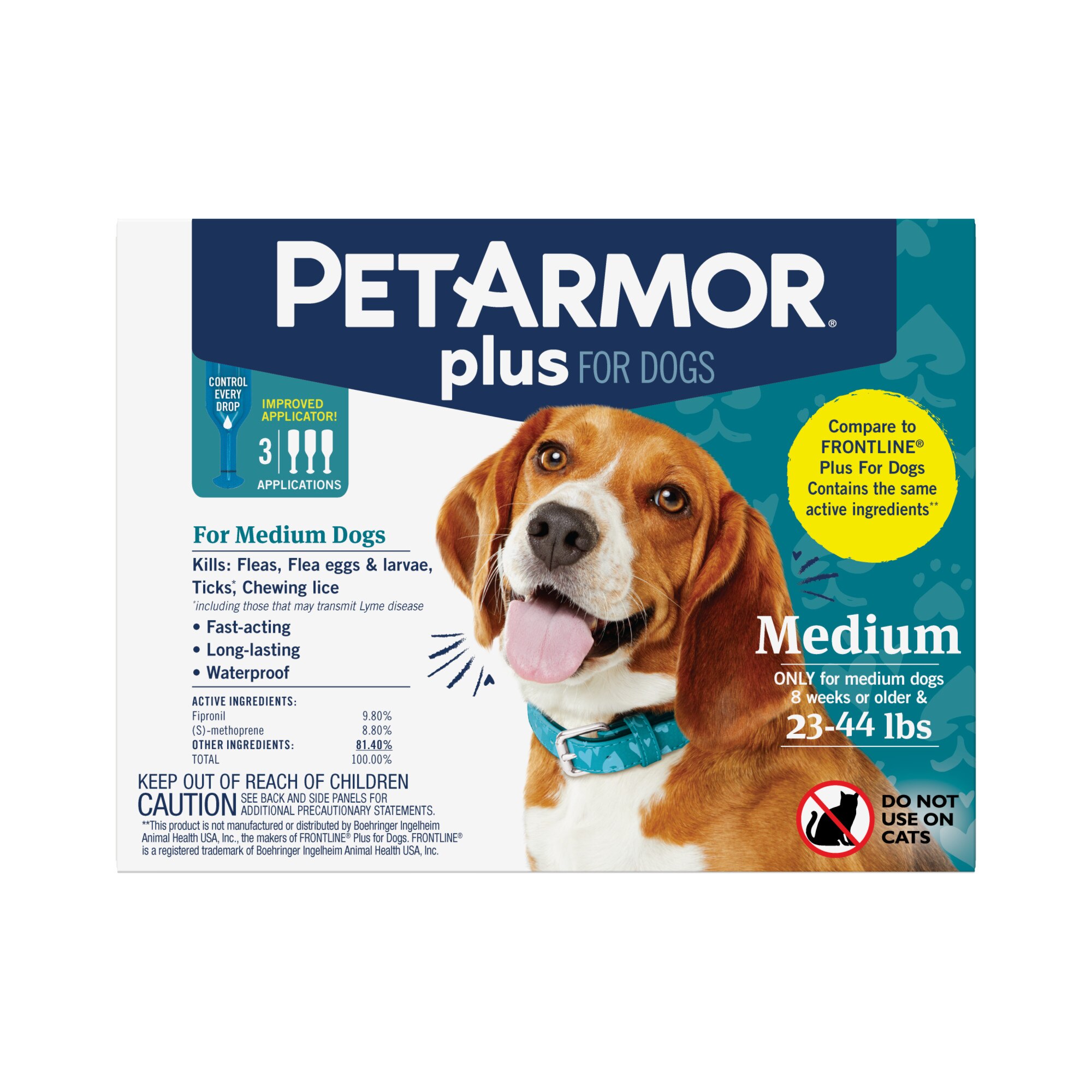 PETARMOR Plus For Medium Dogs 23-44 Lbs, Flea & Tick Prevention For Dogs, 3-Month Supply , CVS