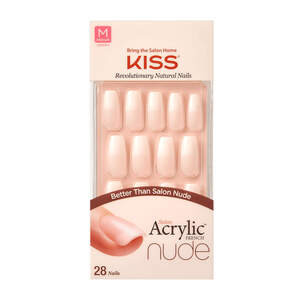 KISS Salon Acrylic Nude French Nail Kit Medium Length, 28 Ct ,Leliani - 1 , CVS