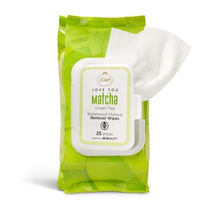 JOAH Love You Matcha Green Tea Waterproof Makeup Remover Wipes, 25CT