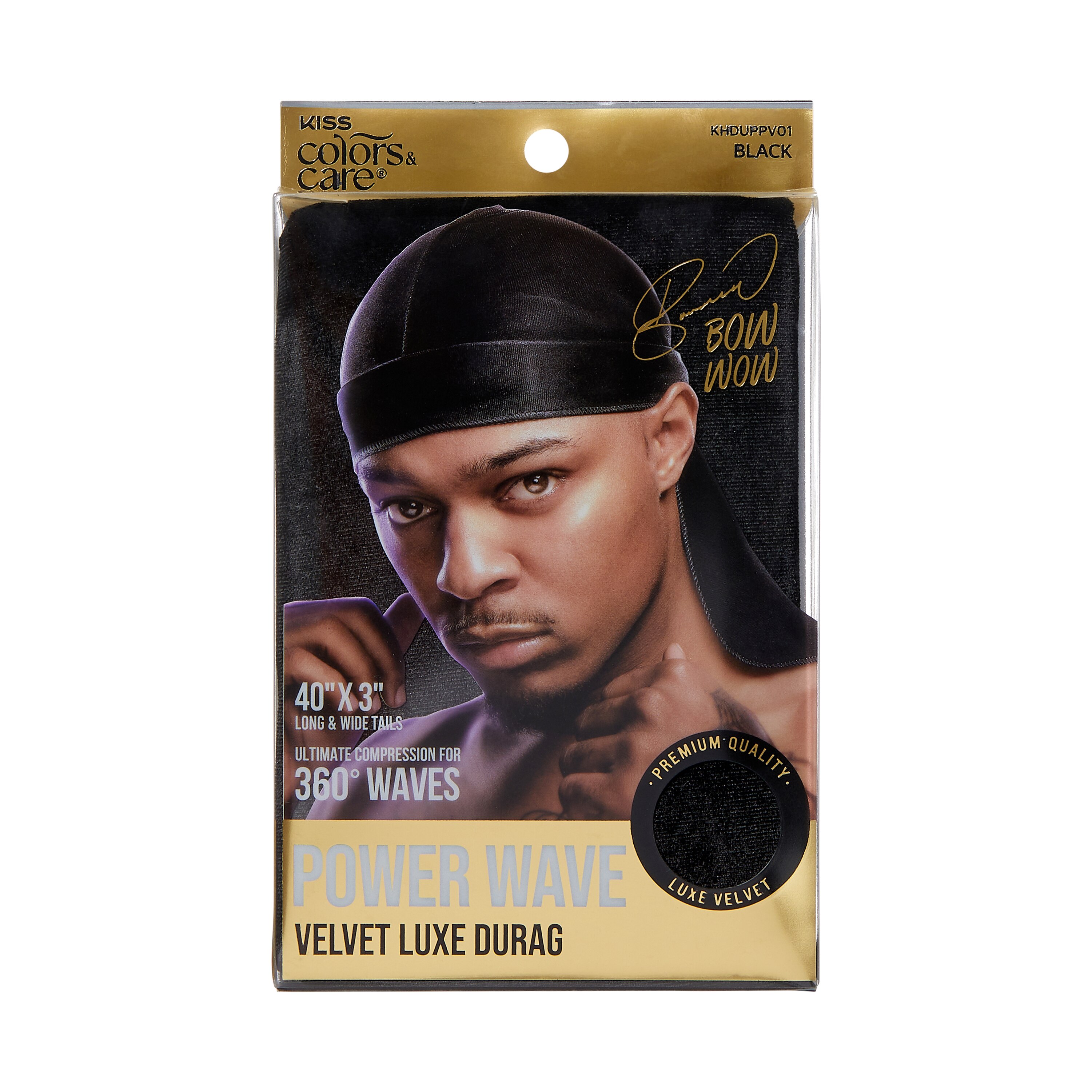 KISS Colors & Care Power Wave Velvet Luxe Durag, Black , CVS