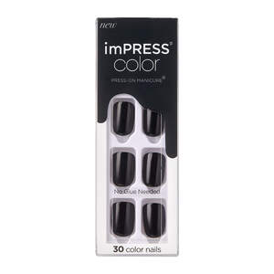 KISS ImPRESS Color Press-on Manicure - All Black - 1 , CVS