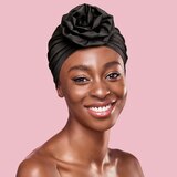 KISS Colors & Care Top Knot Pre-Tied Turban, Black, thumbnail image 5 of 7