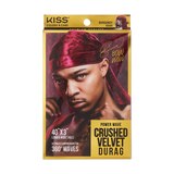 KISS Colors & Care Power Wave Premium Crushed Velvet Luxe Durag, Burgundy, thumbnail image 1 of 1