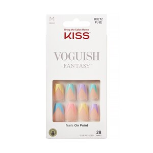 KISS Voguish Fantasy French Designs Fake Nails, Candies, 28 Count , CVS