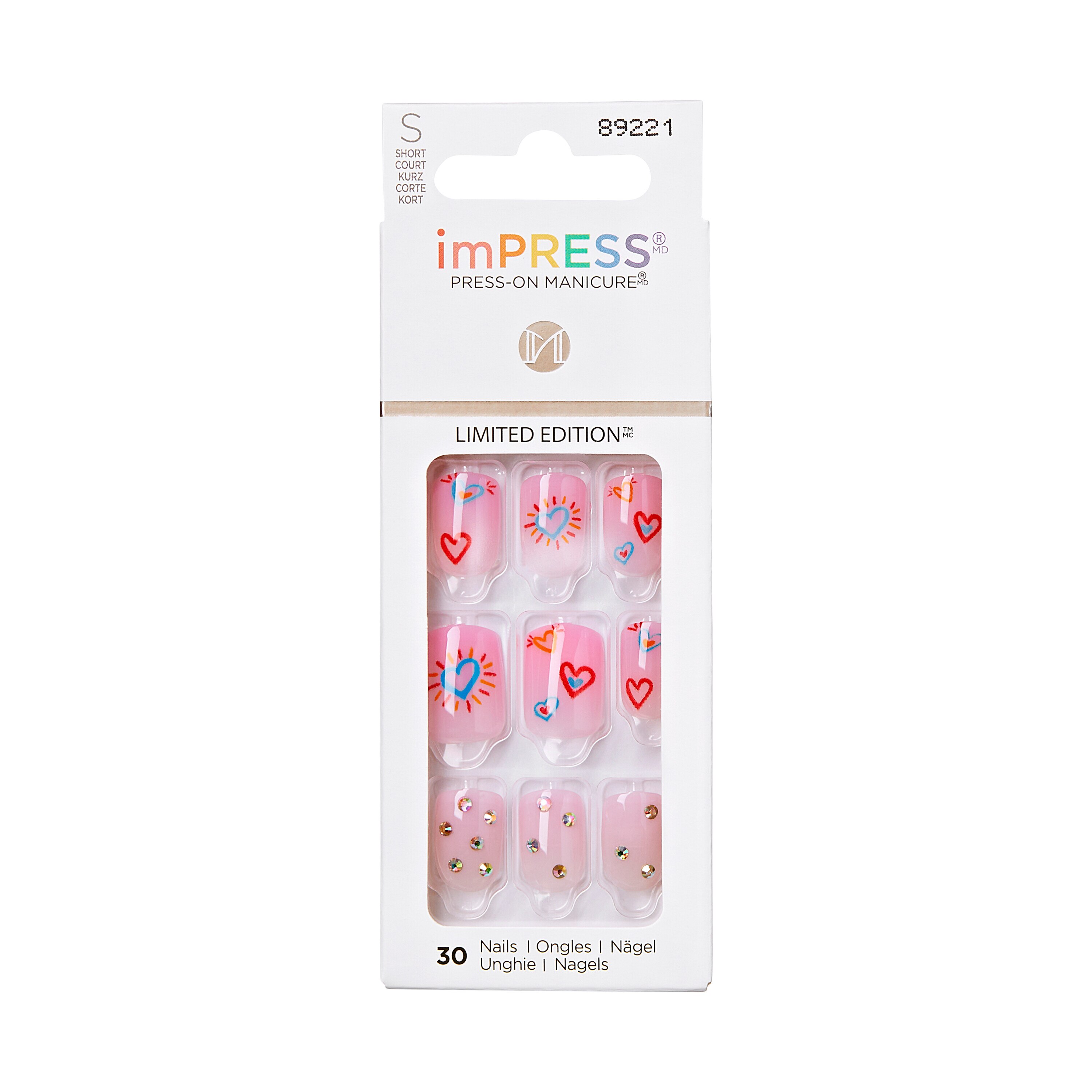 imPRESS Press-On Manicure Limited Edition Pride Nails, Pink, Short ...