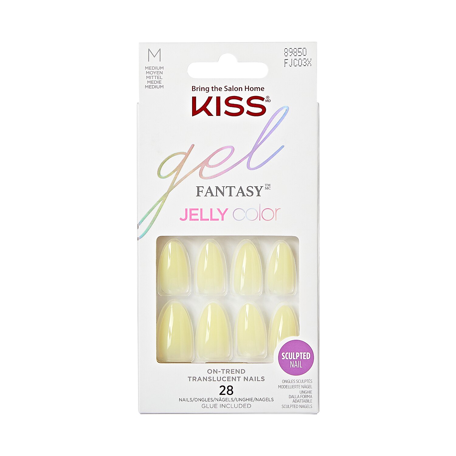 KISS Gel Fantasy Jelly Color Press-on Nails, Solid Yellow - 4ever Jelly , CVS