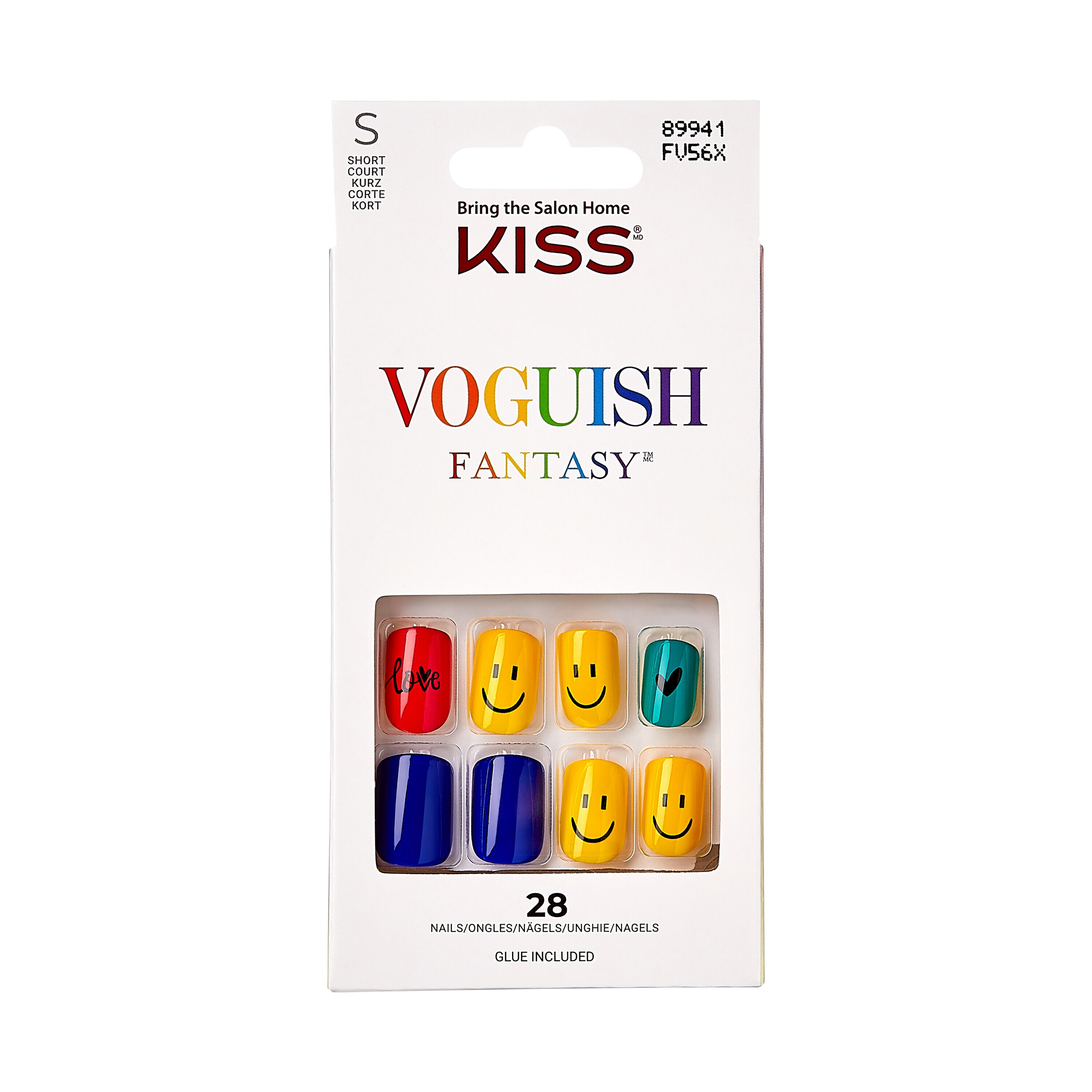 KISS Voguish Fantasy Pride Fake Nails, Rainbow, Short Length, Square Shape, 31 Ct. , CVS