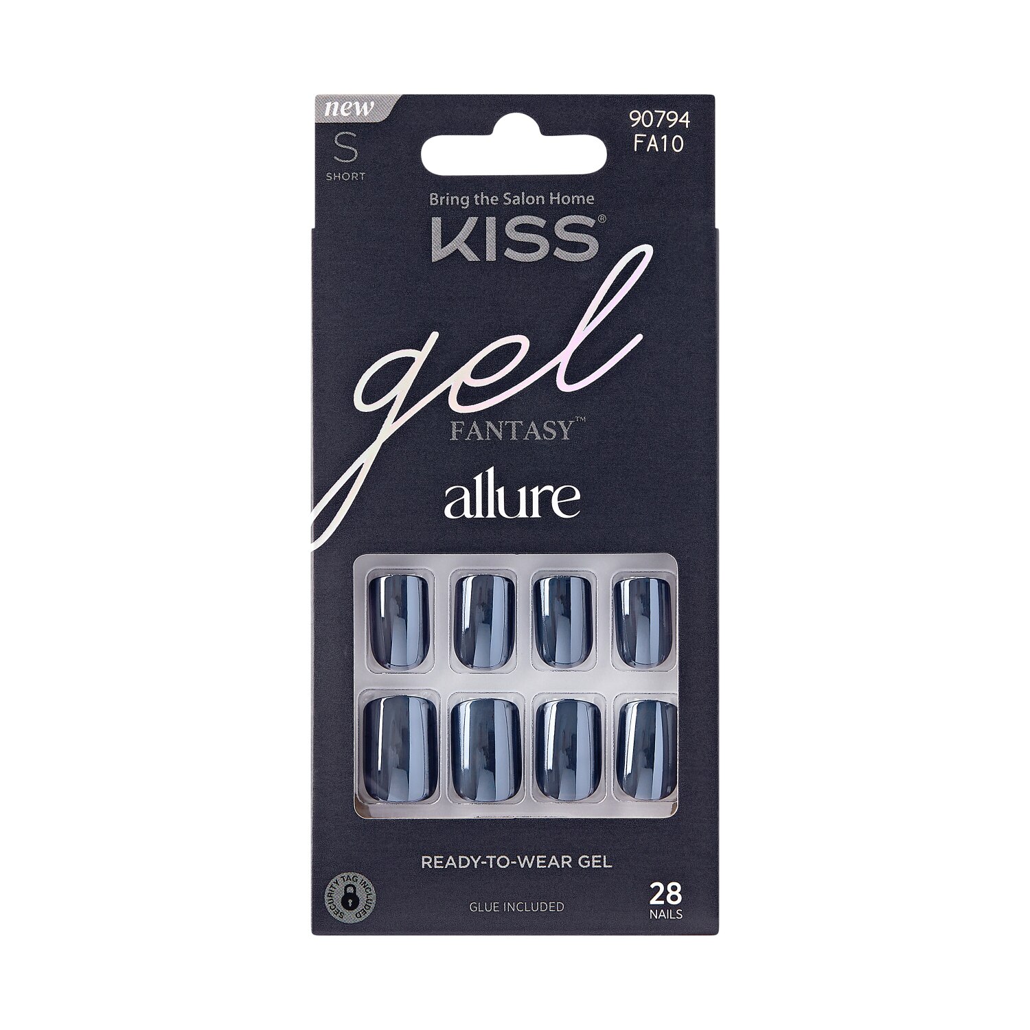 KISS Gel Fantasy Allure Press-On Nails, Dark Blue, Short, Square, 31 Ct. , CVS