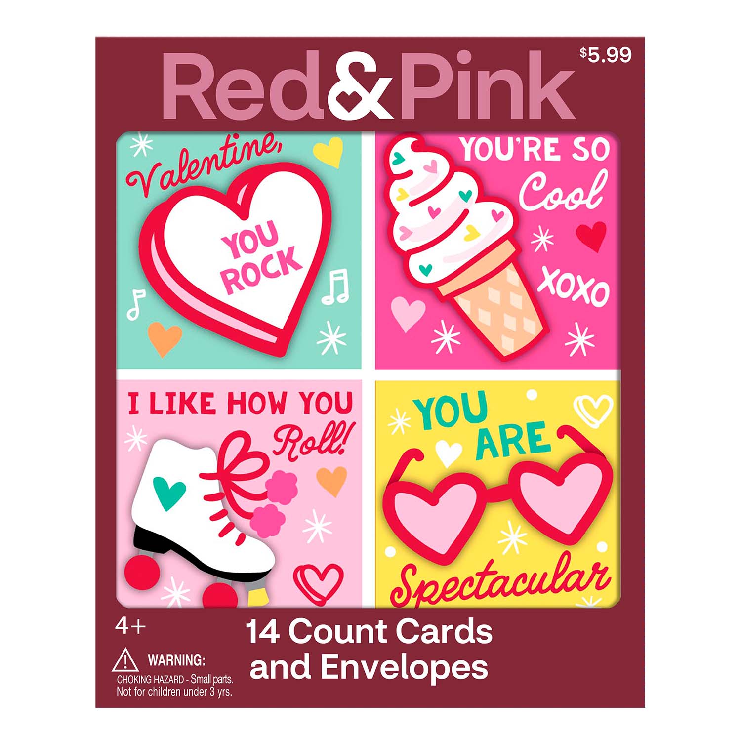 Red & Pink Fun Times Valentine's Day Children's Exchange Cards & Envelopes, 14ct , CVS