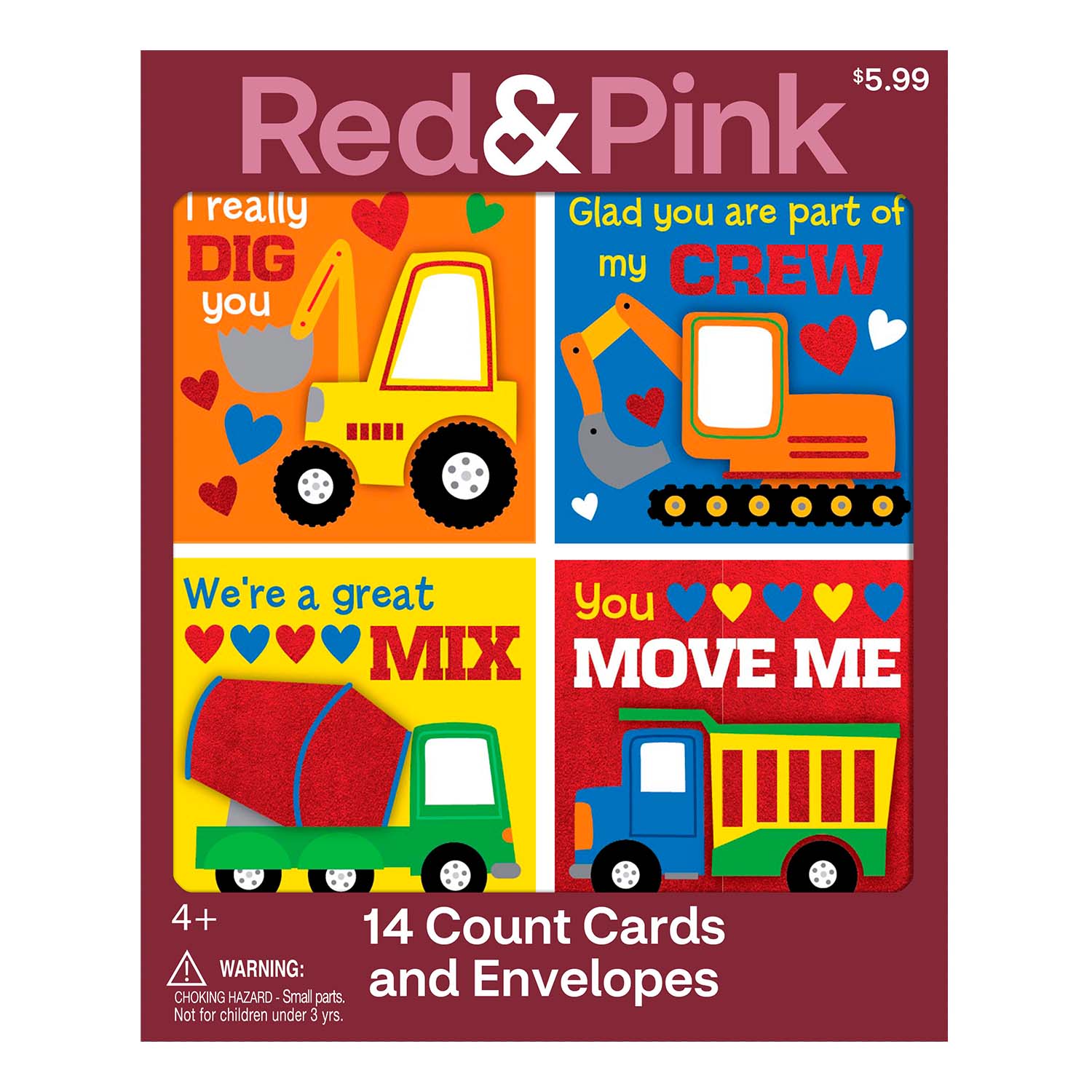 Red & Pink Tons Of Fun Valentine's Day Children's Exchange Cards & Envelopes, 14ct , CVS