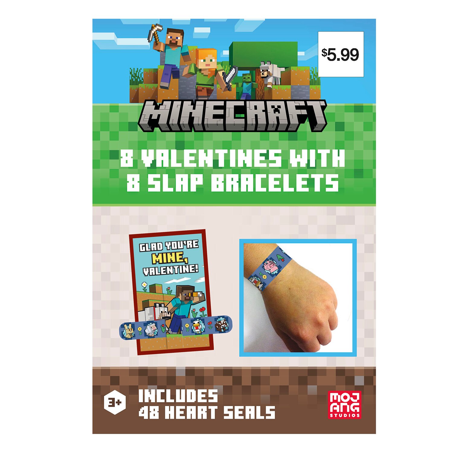 Minecraft Valentines With Slap Bracelets, 8ct , CVS