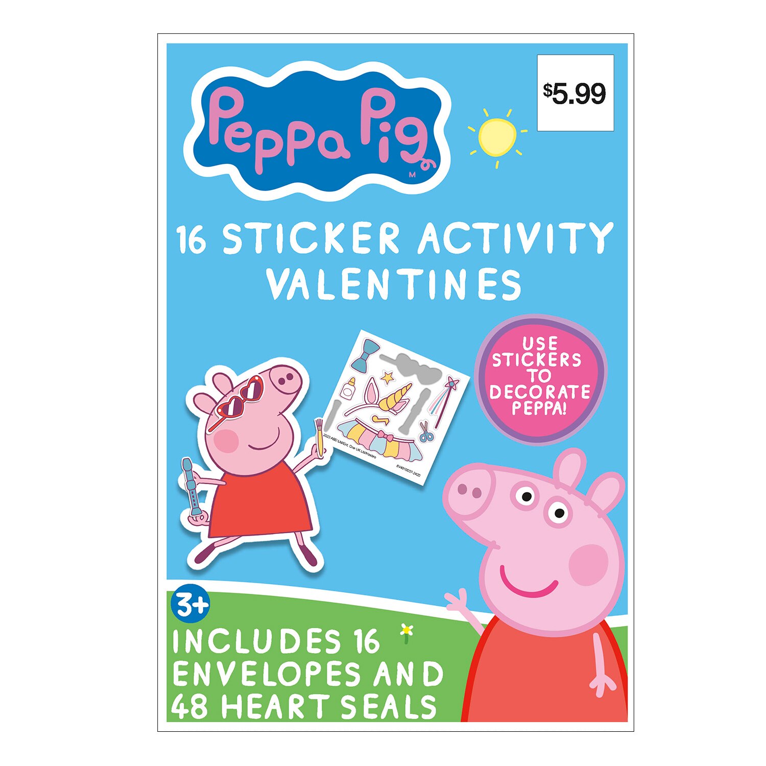 Hasbro Peppa Pig Sticker Activity Valentines, 16ct , CVS