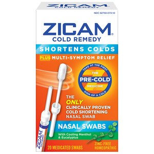 Zicam - Hisopos nasales para el alivio del resfrío, 20 u.
