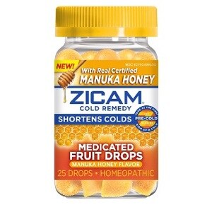 Zicam Cold Remedy Manuka Honey Medicated Fruit Drops, 25 CT