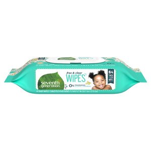 Seventh Generation Unscented Baby Wipes Sensitive Protection with Snap Seal, 64 CT