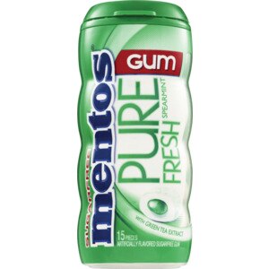 Mentos Pure Fresh Sugarfree Gum, Spearmint, 15 ct