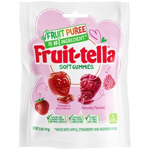Fruit-tella Soft Gummies, Strawberry and Raspberry Fruit Flavors, 5 OZ