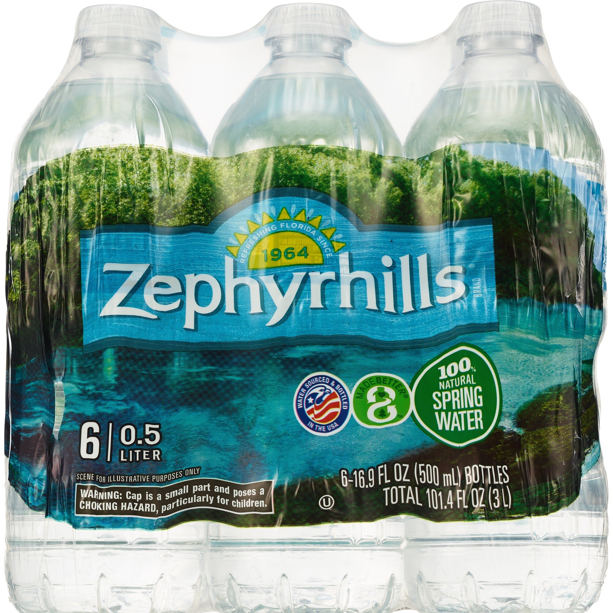 Zephyrhills Brand 100% Natural Spring Water, 6 Ct, 16.9 Oz , CVS