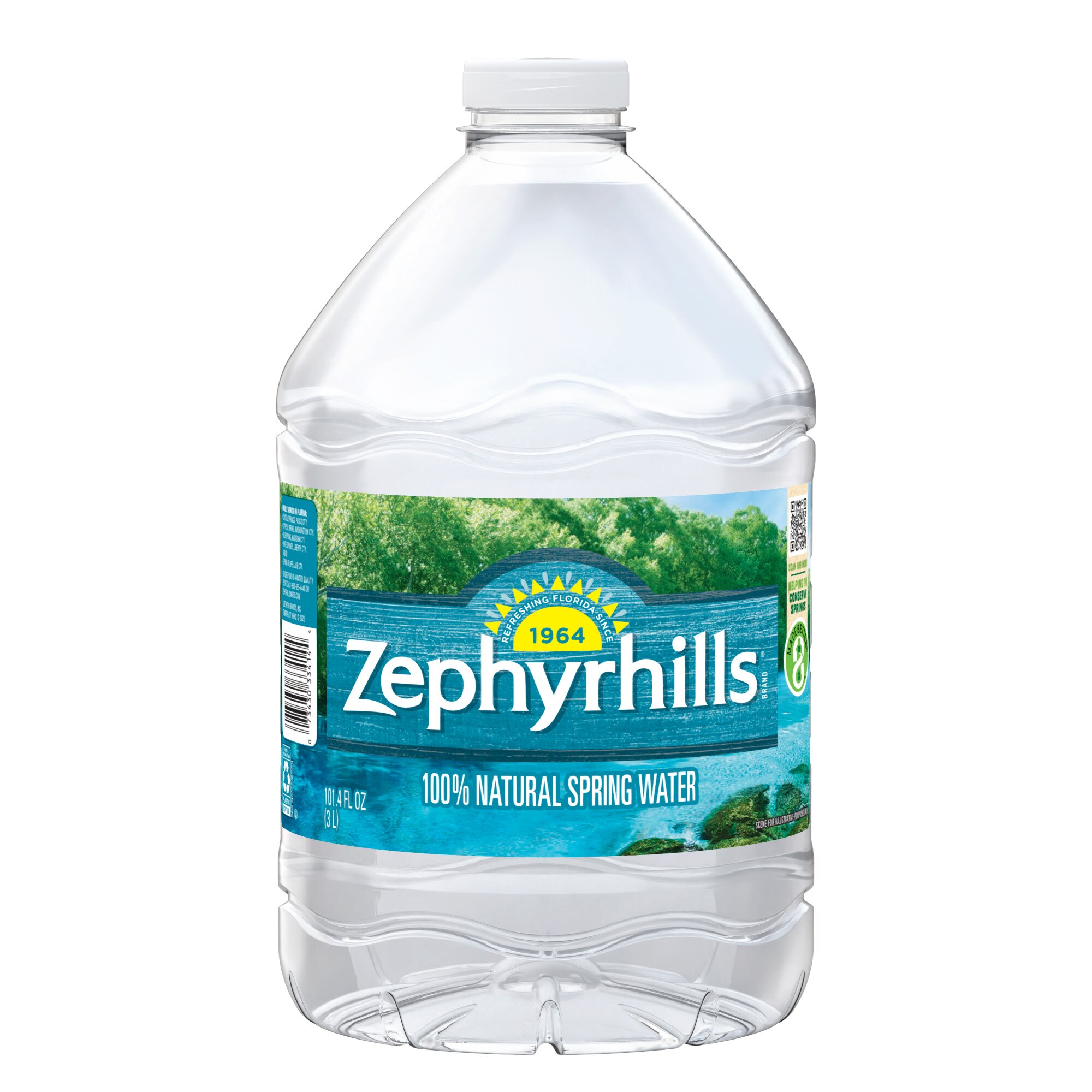 Zephyrhills 100% Natural Spring Water Plastic Jug, 101.4 OZ