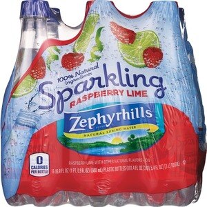 Zephyrhills Sparkling Natural Spring Water Plastic Bottle Raspberry Lime