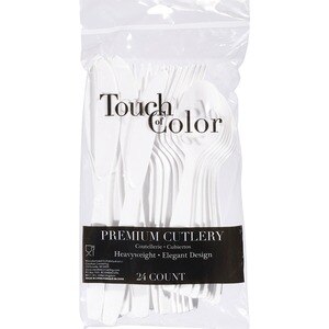 Touch Of Color Premium Cutlery, White - 24 Ct , CVS
